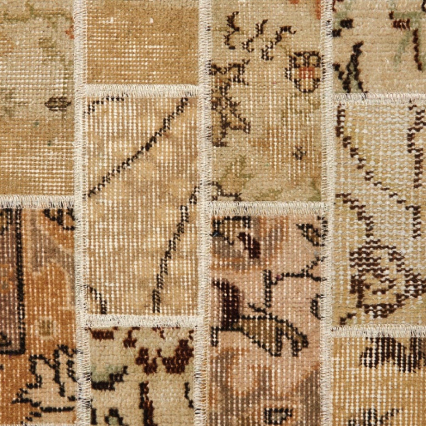 Patch vintage tapijt beige